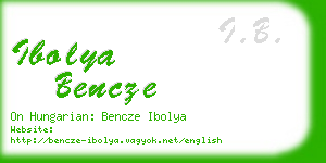 ibolya bencze business card